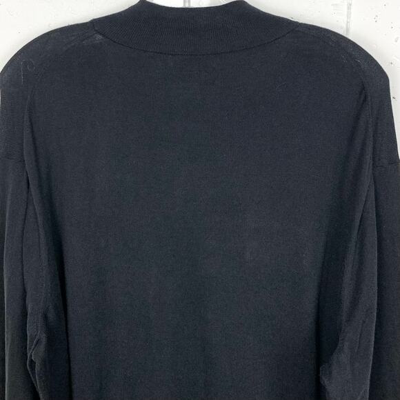 Peter Millar Mens Crown Soft Cotton Silk Blend 1/4 Zip Sweater Black Size XL - Picture 6 of 10